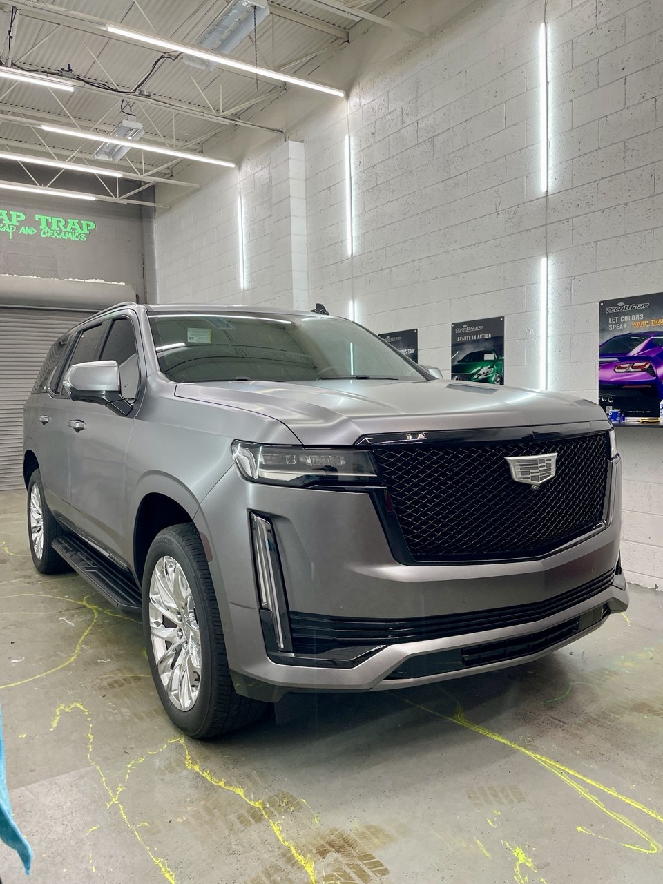 Satin Dark gray Cadillac Escalade