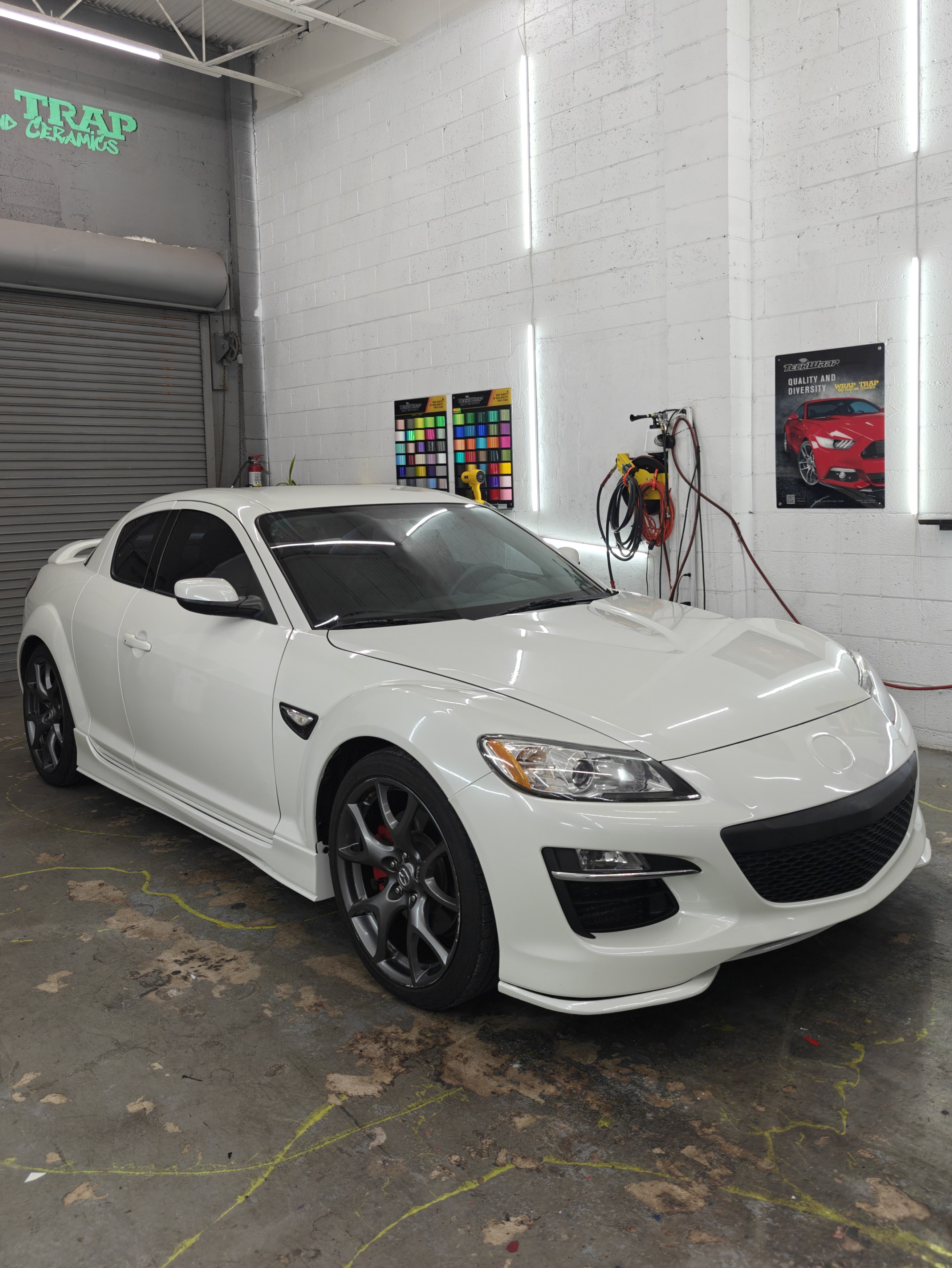 Gloss white wrap for the RX-8