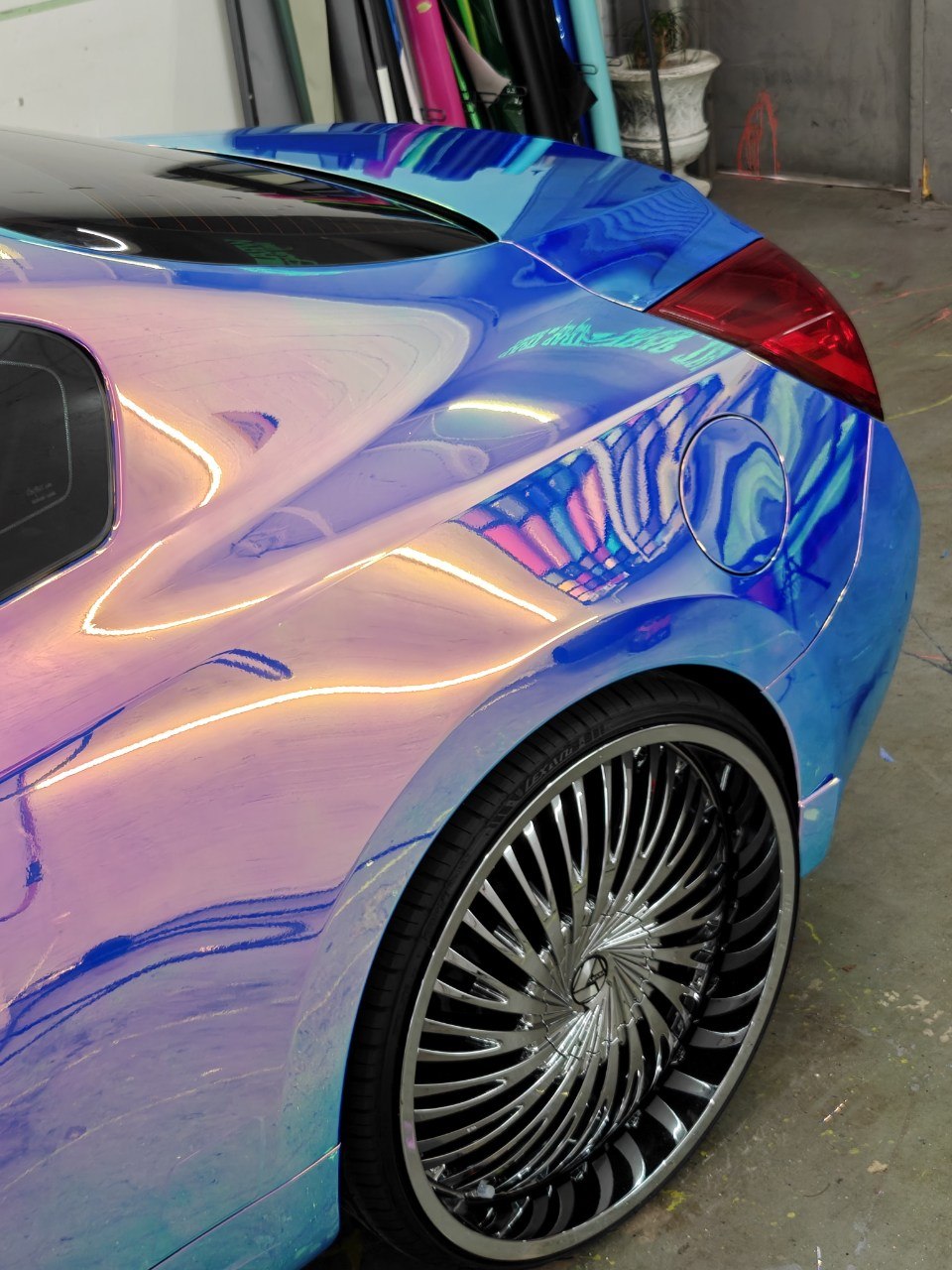 Neo-chrome Berry Blue vinyl wrap