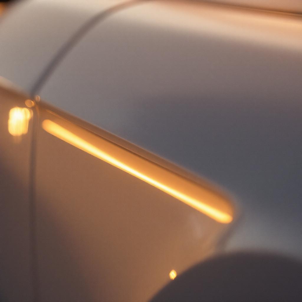 Golden hour specular highlight on a ceramic-coated body line