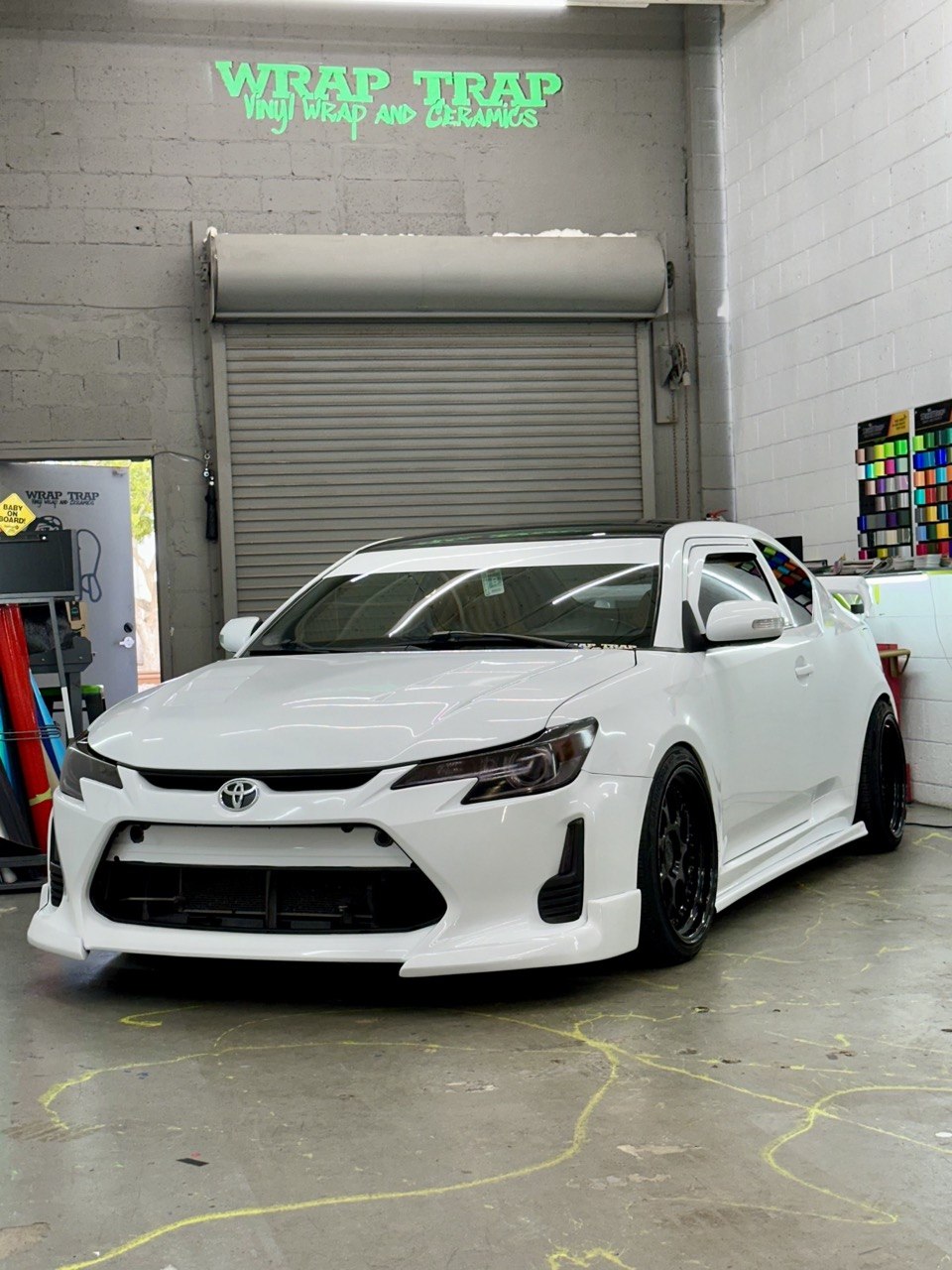White out for the “Toyota” gloss white vinyl